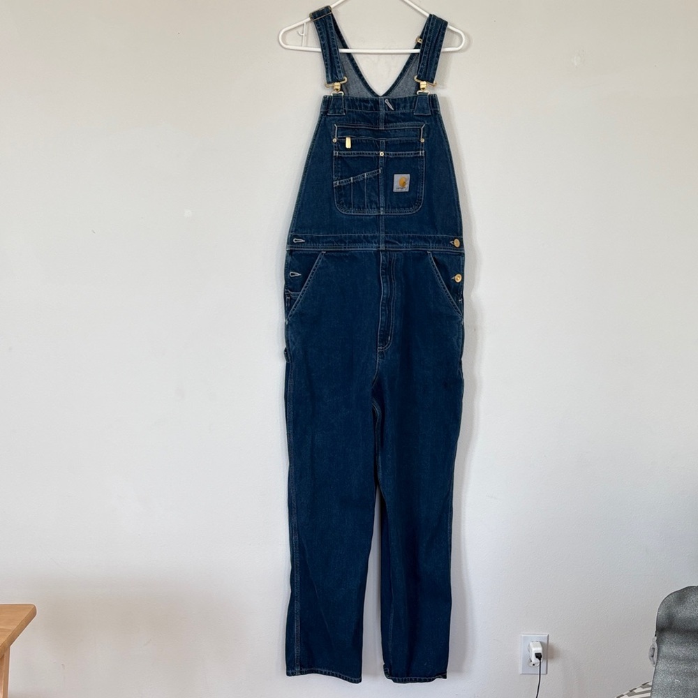 Carhartt Blue Denim Overalls Size 34